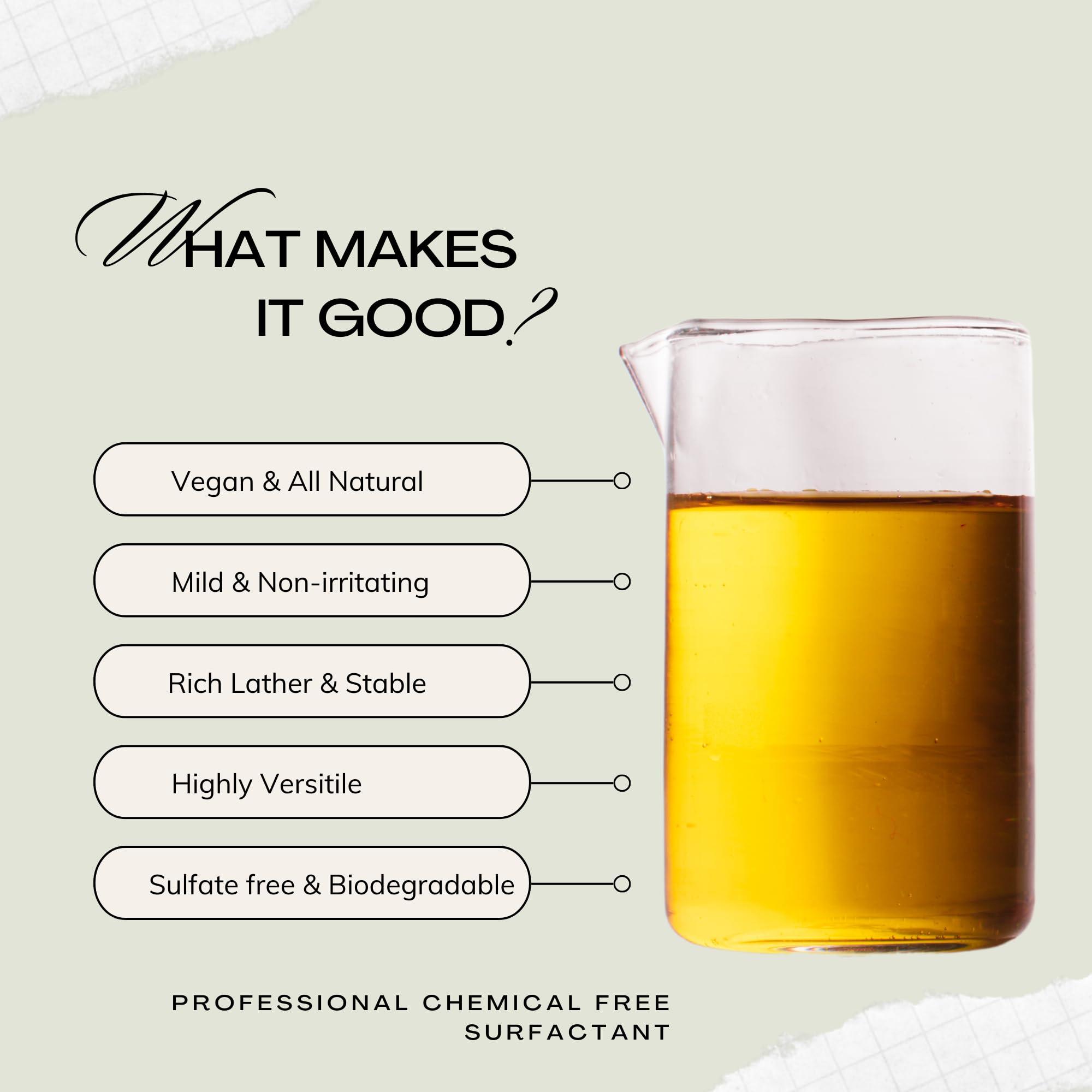 Olahoni Olahoni Coco Glucoside Surfactant 1 Gallon - Natural Foaming Cleanser - Plant Derived - Biodegradable - For Formulations and DIY Skin Care - For Shower Gels, Body Soap, Shampoos, Face Cleansers