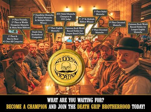 THE VINTAGE GROOMING CO. Mustache Wax Strong Hold Grooming For Men | Sudden Death Moustache & Beard Wax 1oz Tin | Perfect For Handlebar Mustaches By Death Grip | No Heat Source Required