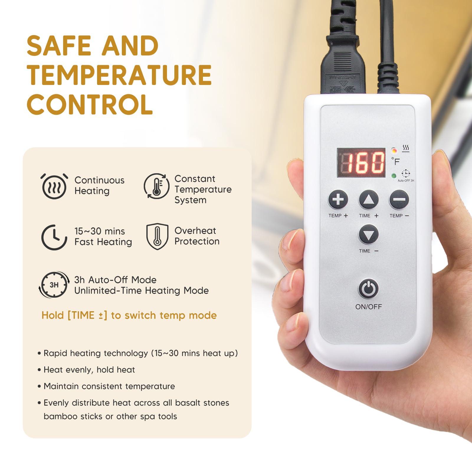 Goodtar Goodtar Portable Hot Stones Warmer Set Spa Salon Massage Digital Electric Heater Without Stones