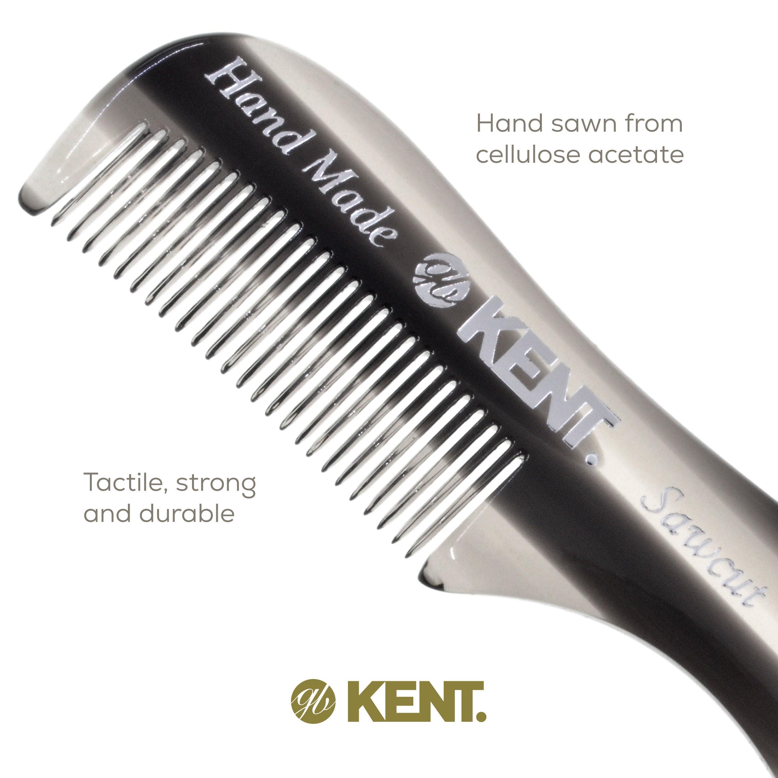 KENT Kent A 81TG Small Men\'s Beard Mustache Pocket Comb, Fine Toothed Pocket for Facial Hair Grooming and Styling, Handmade, Saw-cut Hand Polished, Made in England