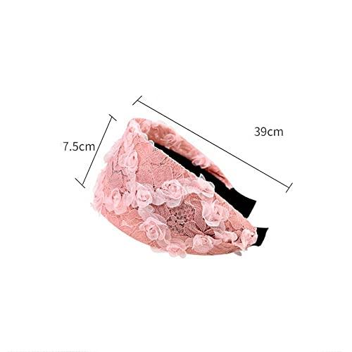 MinLia Wide Hook Flower Hair Hoop Head Band Headband Non-Slip Mesh Girl Headwear Lace Headband Hair Accessories(Black)