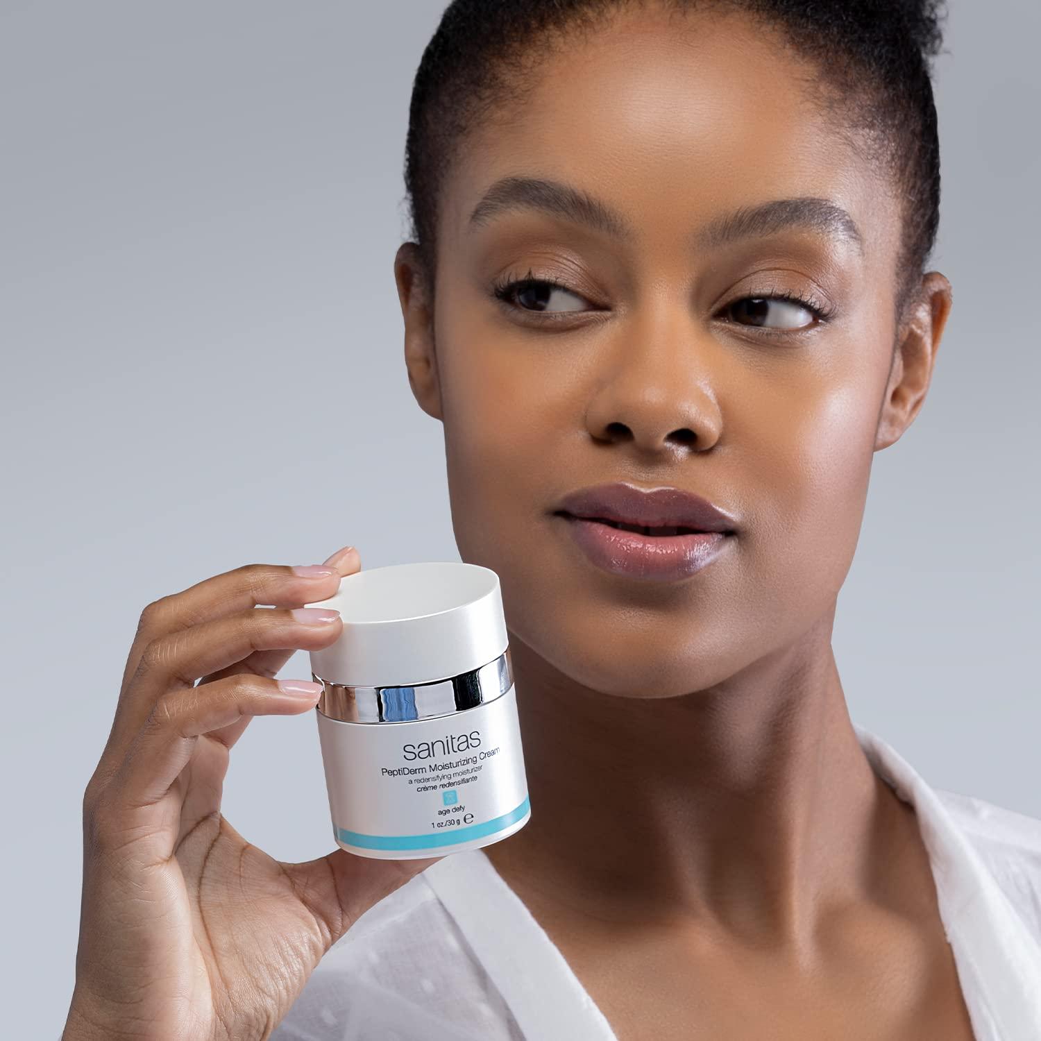 Sanitas Sanitas Skincare PeptiDerm Moisturizing Cream, Peptides, Ultra Hydration, Moisturizer for Aging Skin, 1 Ounce