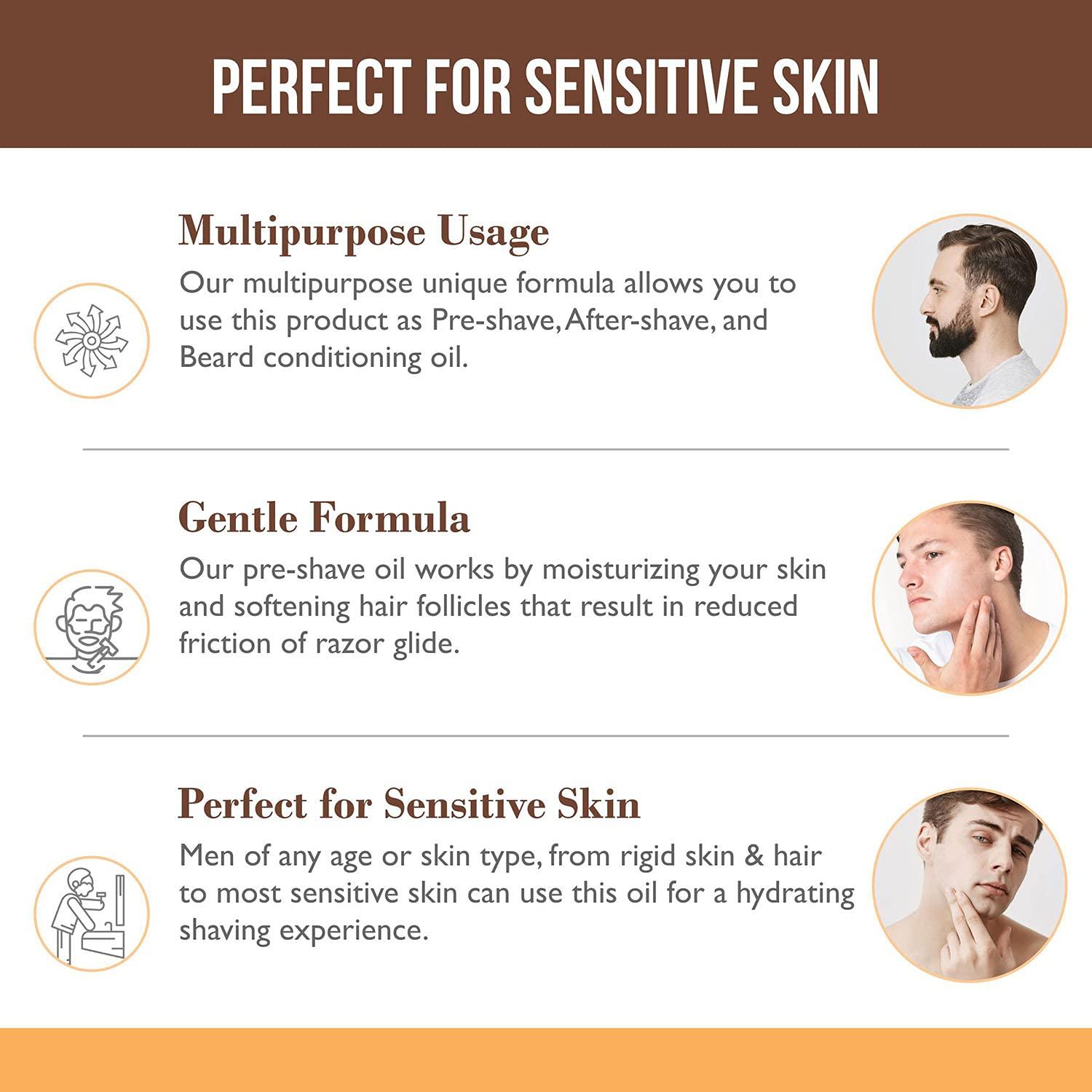 The Henna Guys The Henna Guys 8 fl. Oz Pre-Shave & Beard Conditioning Oil for Men, Sandalwood Scent, with Jojoba, Argan, & Marula Oils, Free from Ammonia, Sulfate, Phthalate