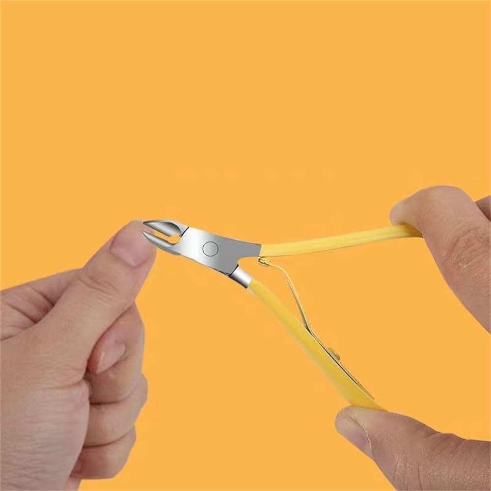 GROWBY Nail Clipper Set Household Men and Women\'s Portable Nail Clippers Eagle Nose Pliers,Yellow 12,Piece Set