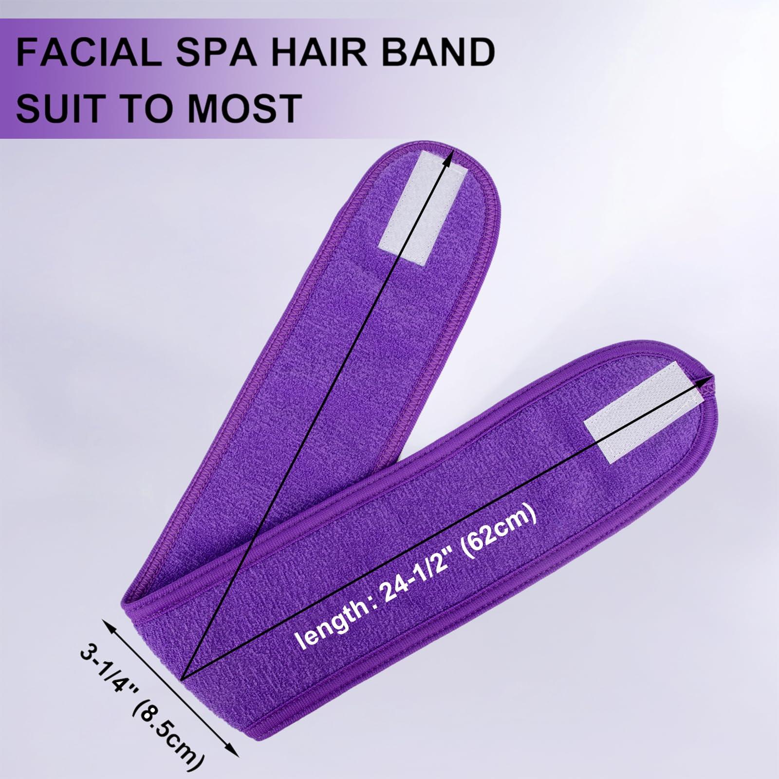 TopTie TopTie 10PCS Custom Spa Facial Headband Terry Cloth Skincare Head Wrap, Embroidery & Heat Transfer for Pink Headband