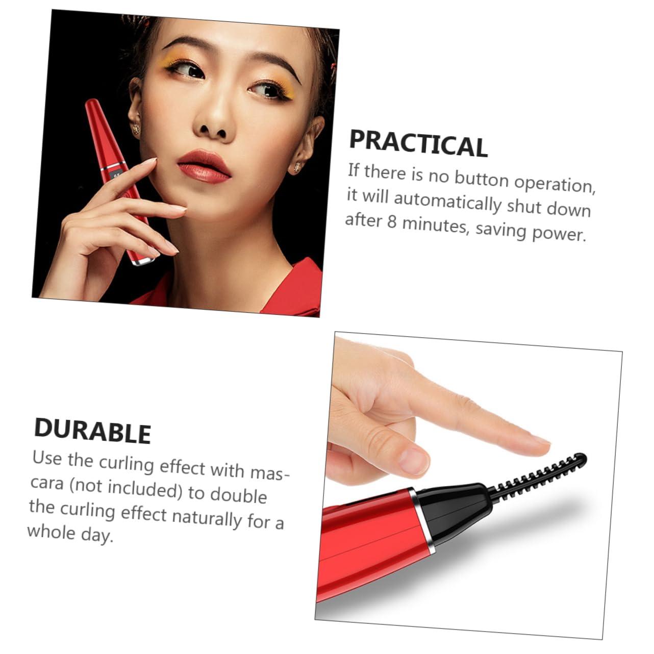 POPETPOP POPETPOP Eyelash Curler Heated Eye Lashes Curler USB Eye Lash Curlers Tools Eye Lash Curler Eyelash Beauty Tool Electric Eyelash Tool Makeup Tool Eyelash Styling Heated Curler Red Abs