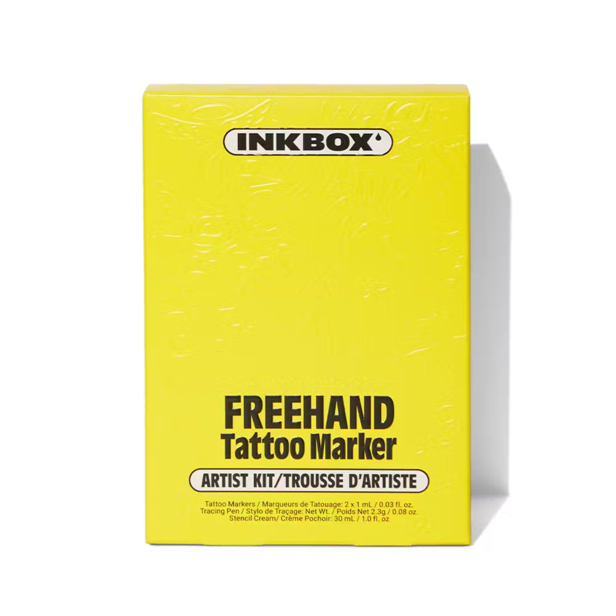 inkbox Inkbox Freehand Tattoo Marker Artist Kit - Includes 2 Markers, 1 Tracer, 1 Glove, Tracing Paper (50 Sheets) & Stencil Cream |Lasts Up to 10 Days, All Skin Tones, Water-Resistant, Cruelty-Free & Vegan