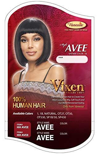 VANESSA Vanessa Vixen Collection Premium Human Hair Luxurious Wig Medium Length Straight Style with Bang Full Cap Soft Touch & Renowned - HH AVEE (SP1B/30)