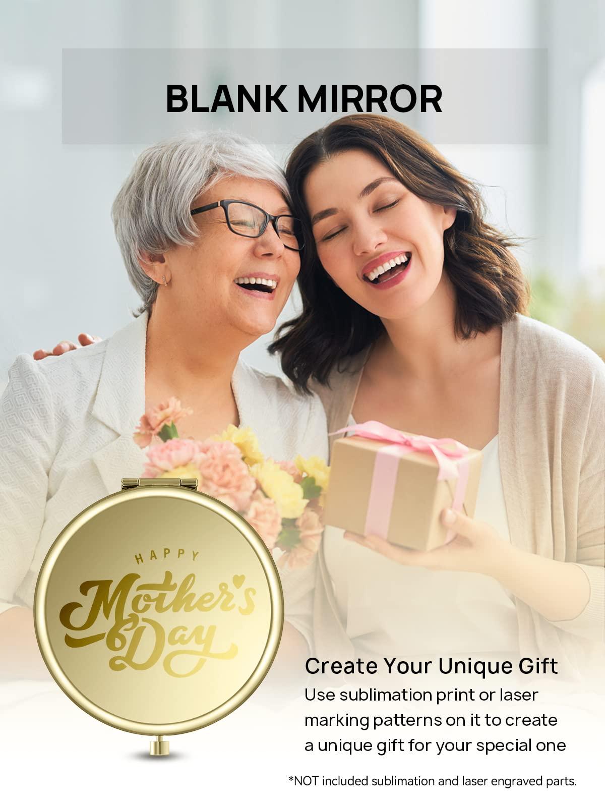 Getinbulk Getinbulk Compact Mirror Bulk, Pack of 24 Double-Sided 1X/2X Magnifying Metal Makeup Mirrors((Round,Gold)