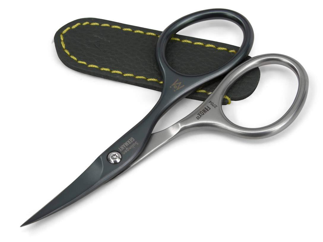 GERmanikure GERMANIKURE Professional Nail Cutter Scissors - Self-Sharpening FINOX22 Titanium Coated Stainless Steel Manicure Tools in Leather Case - Ethically Made in Solingen Germany - 2704