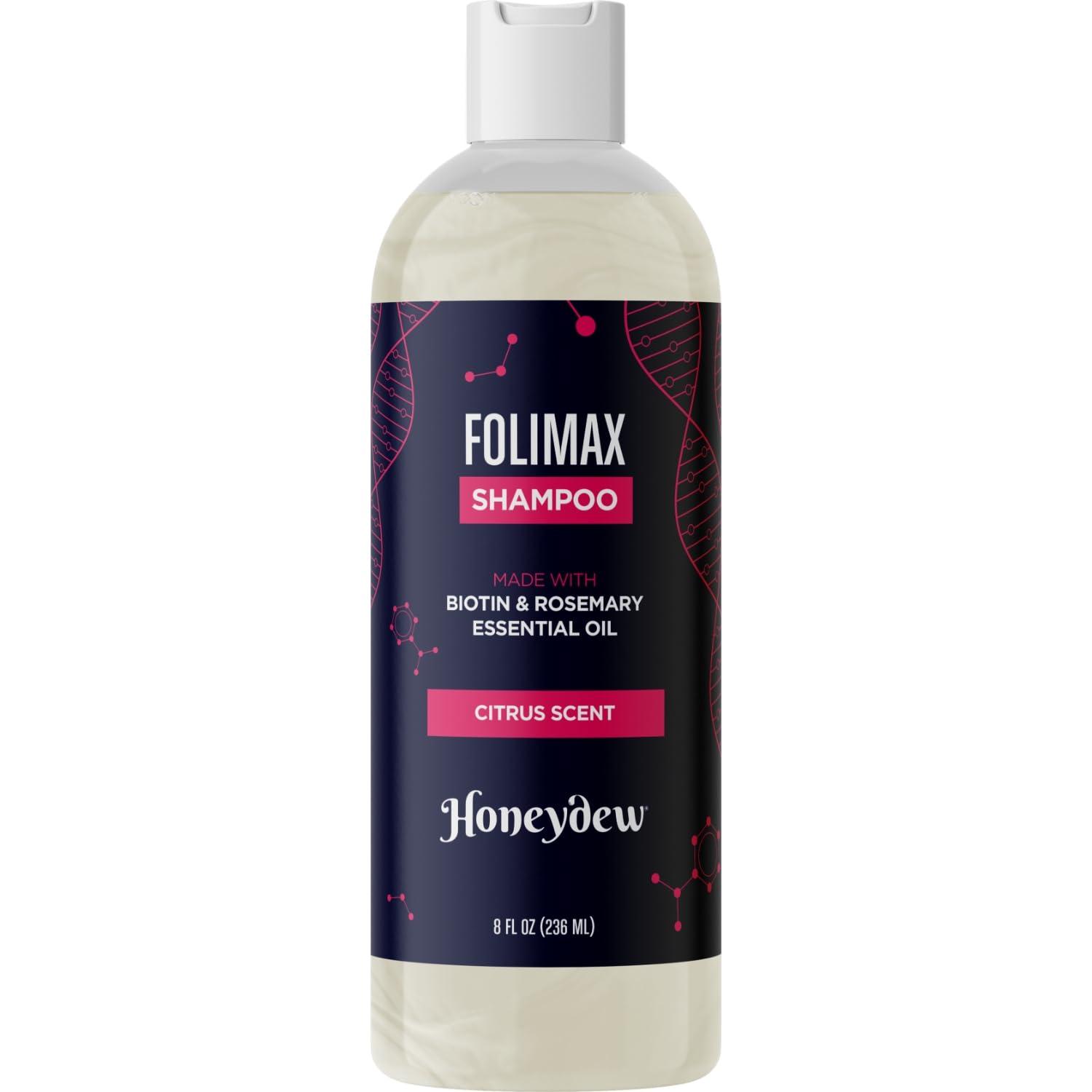 HONEYDEW Biotin and Rosemary Shampoo for Thinning Hair - Sulfate Free Biotin Shampoo for Men with Hair Thickening Essential Oils - Deep Cleansing Volumizing Shampoo for Thin Hair with Zinc and Tea Tree Oil