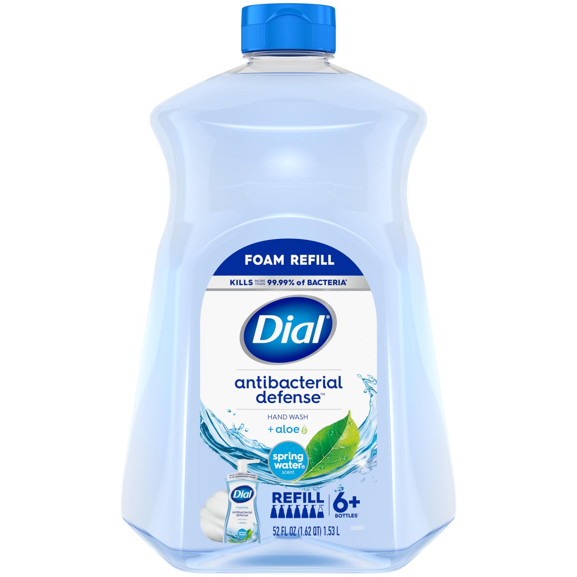 Dial Dial Antibacterial Foaming Hand Soap Spring Water Refill, 52 fl oz & Liquid Hand Soap Spring Water, 11 fl oz (Pack of 4)