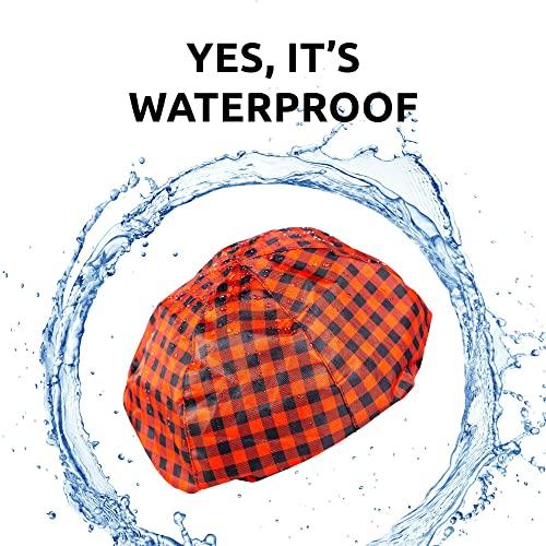 HAIRSOME 2 Premium Men Shower Cap For Dreadlocks, Braids, Curls, Locs, Curly Hair. Large, Double-Sided, Waterproof, Reusable shower cap for mens hair. Terry cloth lined, elevated, sleek looking shower caps