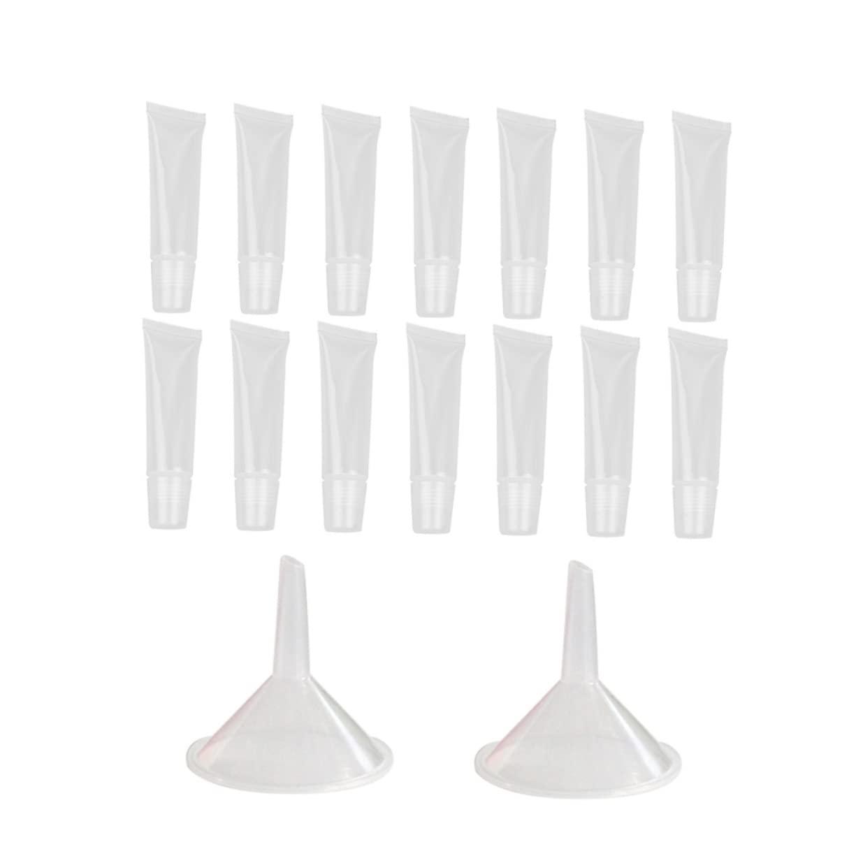 IWOWHERO IWOWHERO 40pcs Empty Gloss Tubes with Leakproof Travel Containers 4pcs Medium Funnels for Handmade Cosmetics