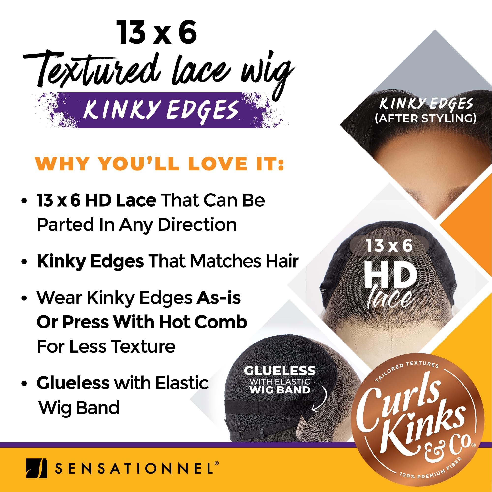 Sensationnel Sensationnel Curls kinksandco kinkyedges wig - kinky body wave 14 inch 13x6 lace frontal natural kinkytexture edged hairline for natural 3c to 4c hair textures (HL34/51)