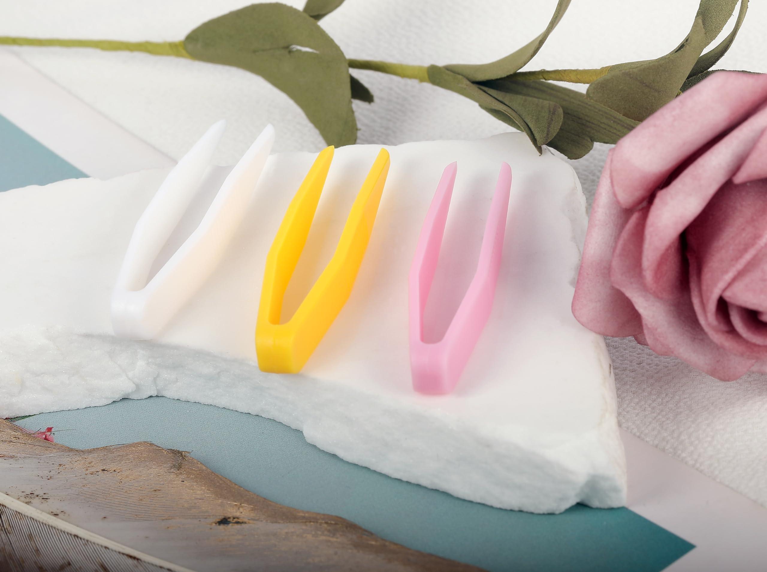 AccGin AccGin 3 Pcs Mini Plastic Tweezers Clips Portable