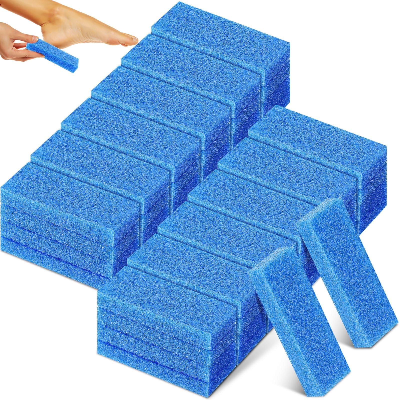 Batiyeer Batiyeer 100 Pcs Pumice Stone for Feet Scrubber Dead Skin Disposable Foot Pumice Foot Shower Scrubber Foot Scrubber for Heel Cuticle Callus Remover Bath Spa (Blue)