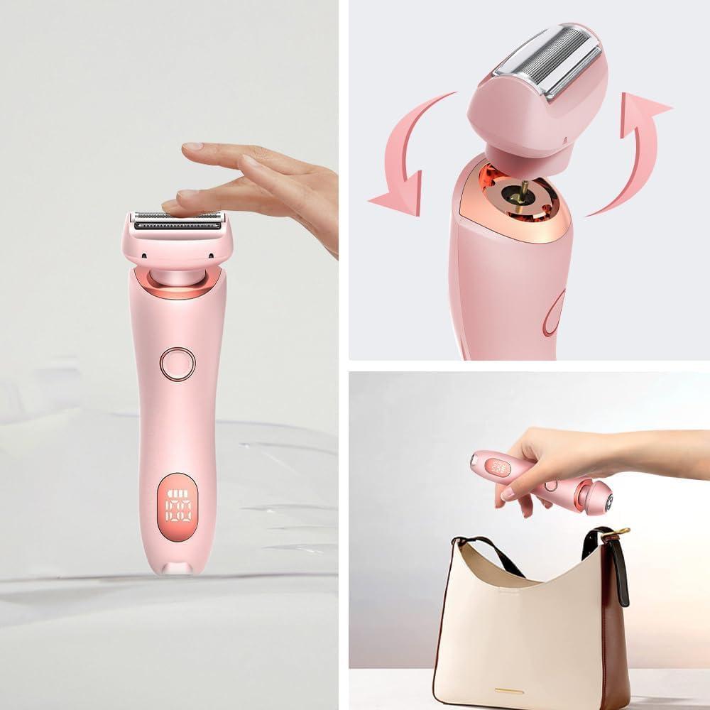 AUWIRUG Skineo Shaver Pro, Skineo Shaver Pro Women, Dusk Razor for Women, Beauty Bloom Electric Razor, The Glide Pro 3.0 Razor, Silk Glide Pro Shaver, Wet & Dry Bikini Trimmer for Women (Pink)
