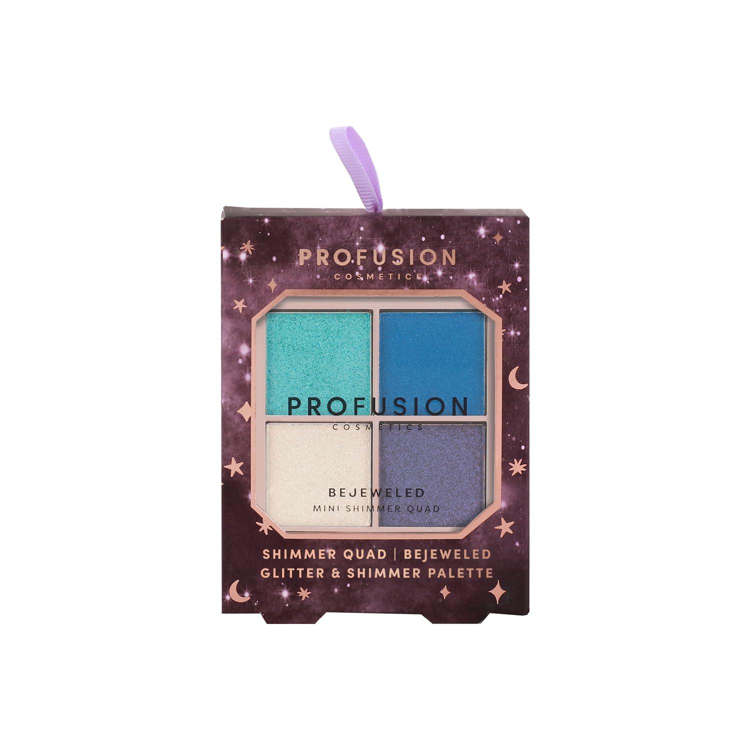 Profusion Cosmetics Profusion Cosmetics Written in the Stars Bejeweled Glitter 4 Shade Mini Eyeshadow Quad, Illuminate Your Look With Celestial Quad, Create Mesmerizing Eye Looks, and Raise Your Makeup Game