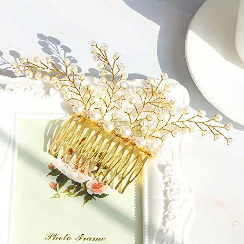 Barode Barode Bridal Headpiece Crystal Hair Comb Pearl Wedding Hair Accessories for Women and Girls