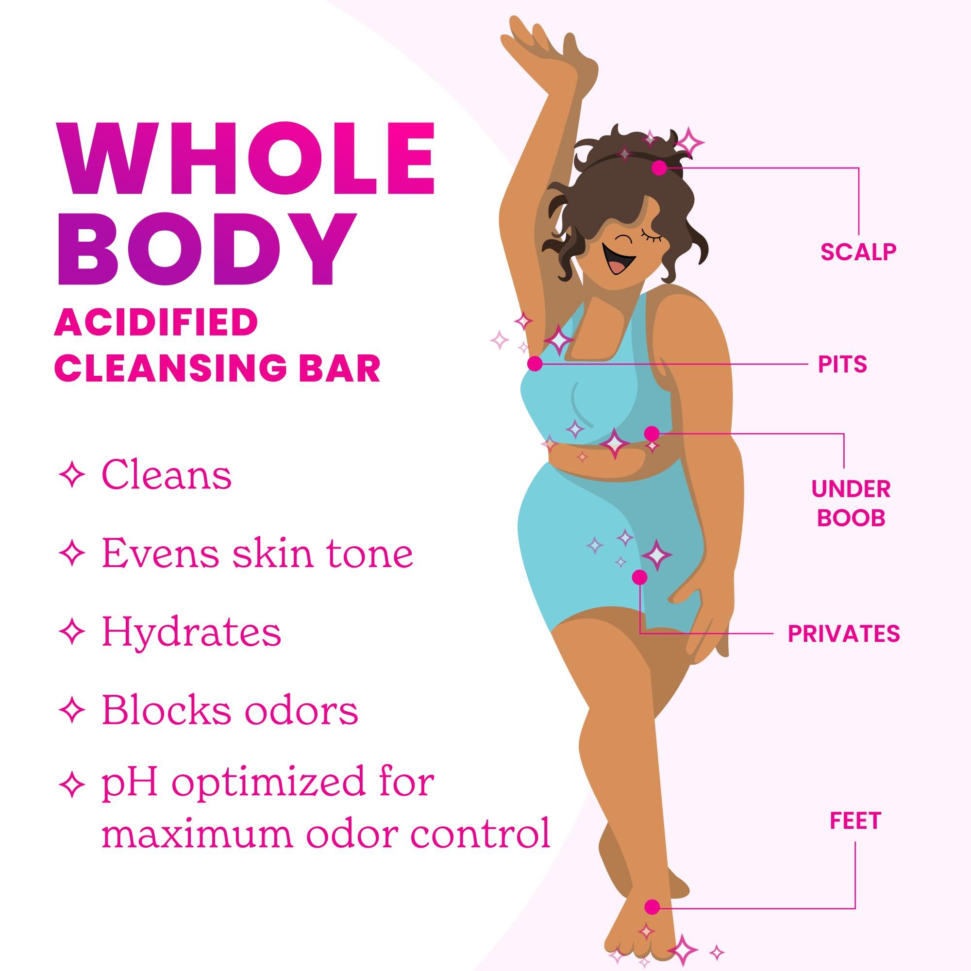 Lume Lume Acidified Body Cleansing Bar - 24 Hour Odor Control - Removes Odor Better than Soap - Moisturizing Formula - Formulated Without SLS and Parabens - OB/GYN Developed - 8.5 ounce (Lavender Sage)