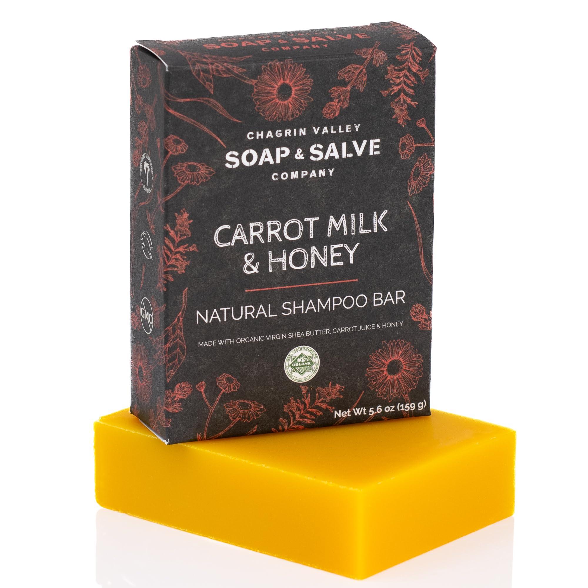 Chagrin Valley Soap & Salve Chagrin Valley Soap & Salve Organic Natural Shampoo Bar (Carrot Milk & Honey, 1 Bar)