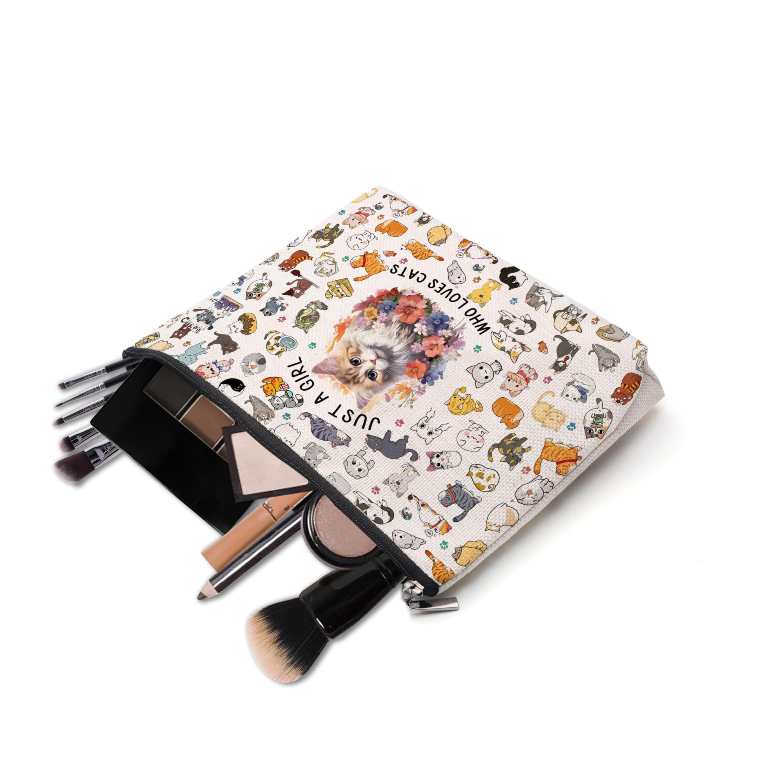 CEASQVAA Cat Gifts for Cat Lovers Makeup Bag, Cat Lover Gifts for Women, Cat Themed Gifts,Cat Mom Gifts for Women, Birthday Christmas Gifts for Cat Mom Cat Lovers, Cat Gift Cosmetic Toiletry Pouch Bag