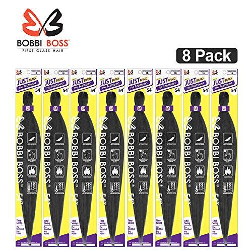 BOBBI BOSS Bobbi Boss Just Braid Pre-feathered Braiding Hair 54" Synthetic Fiber for Twisting Crochet Box Braids Extension (2) - 8 PACK