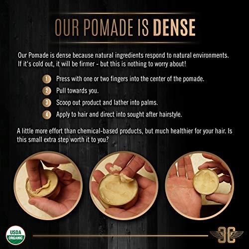 CRIUS COSMETICS CRIUS COSMETICS Hair Pomade for Men - Certified Organic Pomade with Vegan Ingredients (Chronos And Creed), Natural Hair Balm for Strong Hold & Scalp Care (2 Fl Oz)