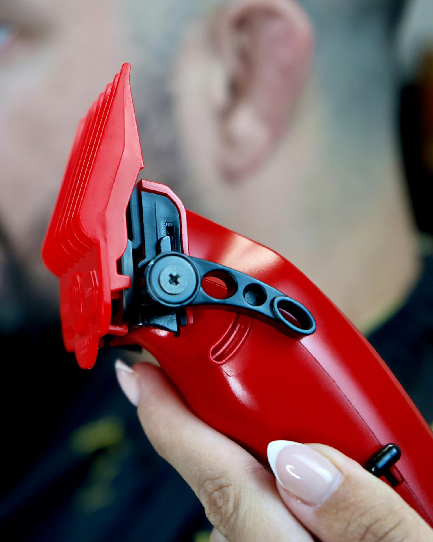 Supreme Trimmer Supreme Trimmer Magnetic Guide Combs for Clippers | CMG100 Hair Clipper Guards, 10 Cutting Lengths | Red