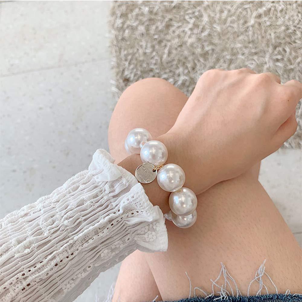 Etncy Life 2 Pcs Pearl Hair Tie Ponytail Holders Hair Accessories for Girl Women
