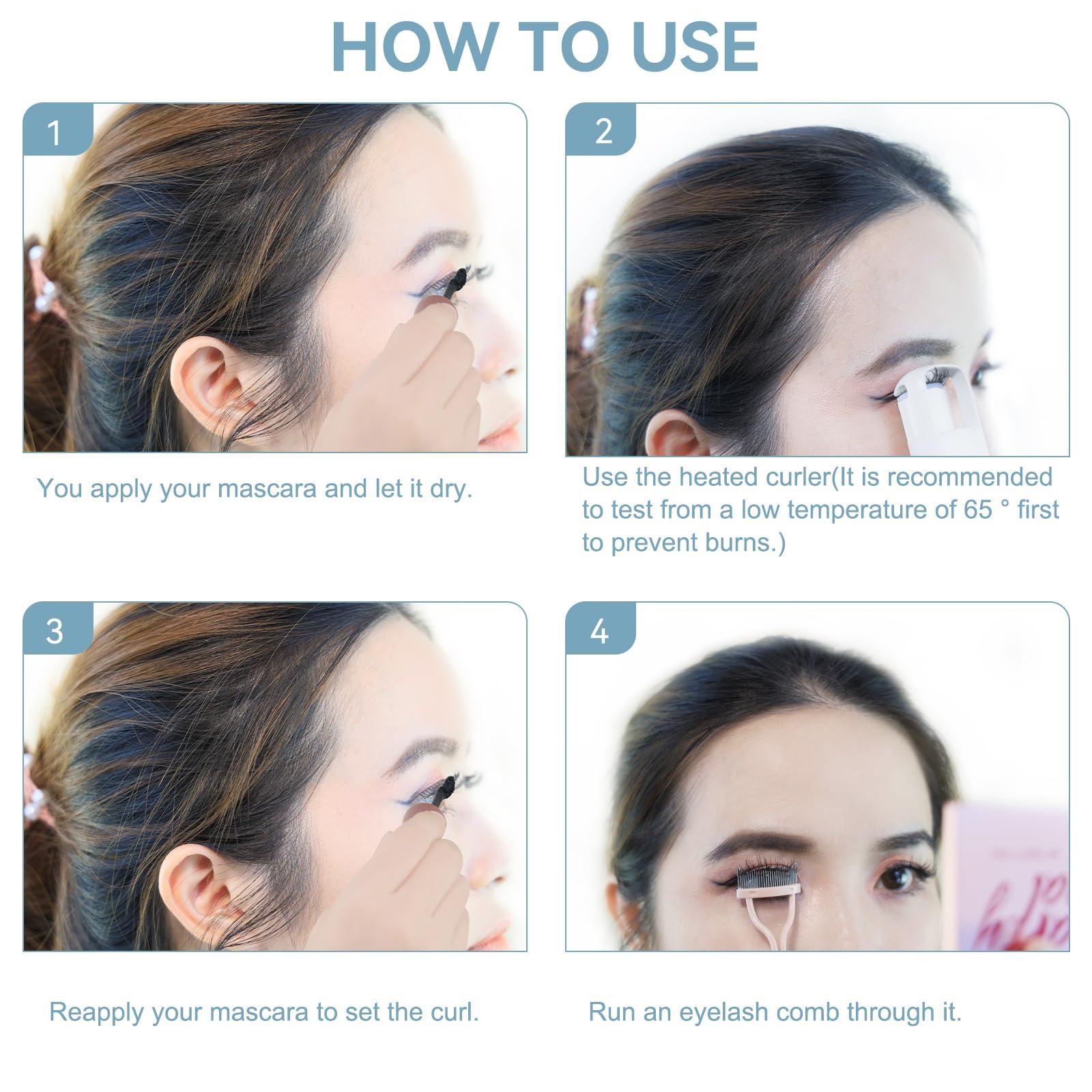 FORATS Heated Eyelash Curlers,Heated lash Curler, Eye Lash Curler,Electric Eyelash Curler,2 Heating Modes with Sensing Heating Silicone Pad,Quick Natural Curling for Women Makeup Tool