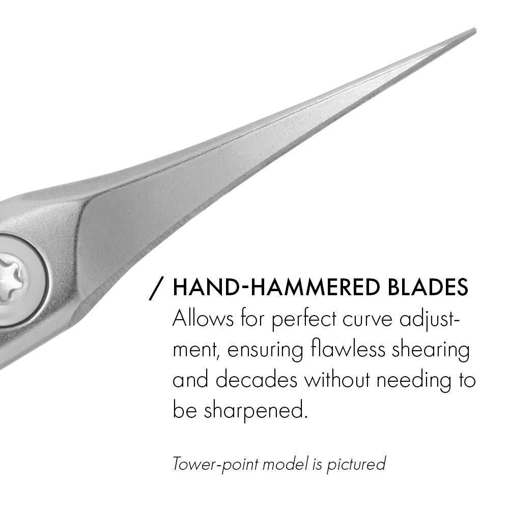 GERmanikure GERMANIKURE Nail and Cuticle Scissors - FINOX Stainless Steel Professional nail scissors for nail tips - nail scissors curved Manicure Tools in Leather Case - Ethically Made in Solingen Germany - 4702