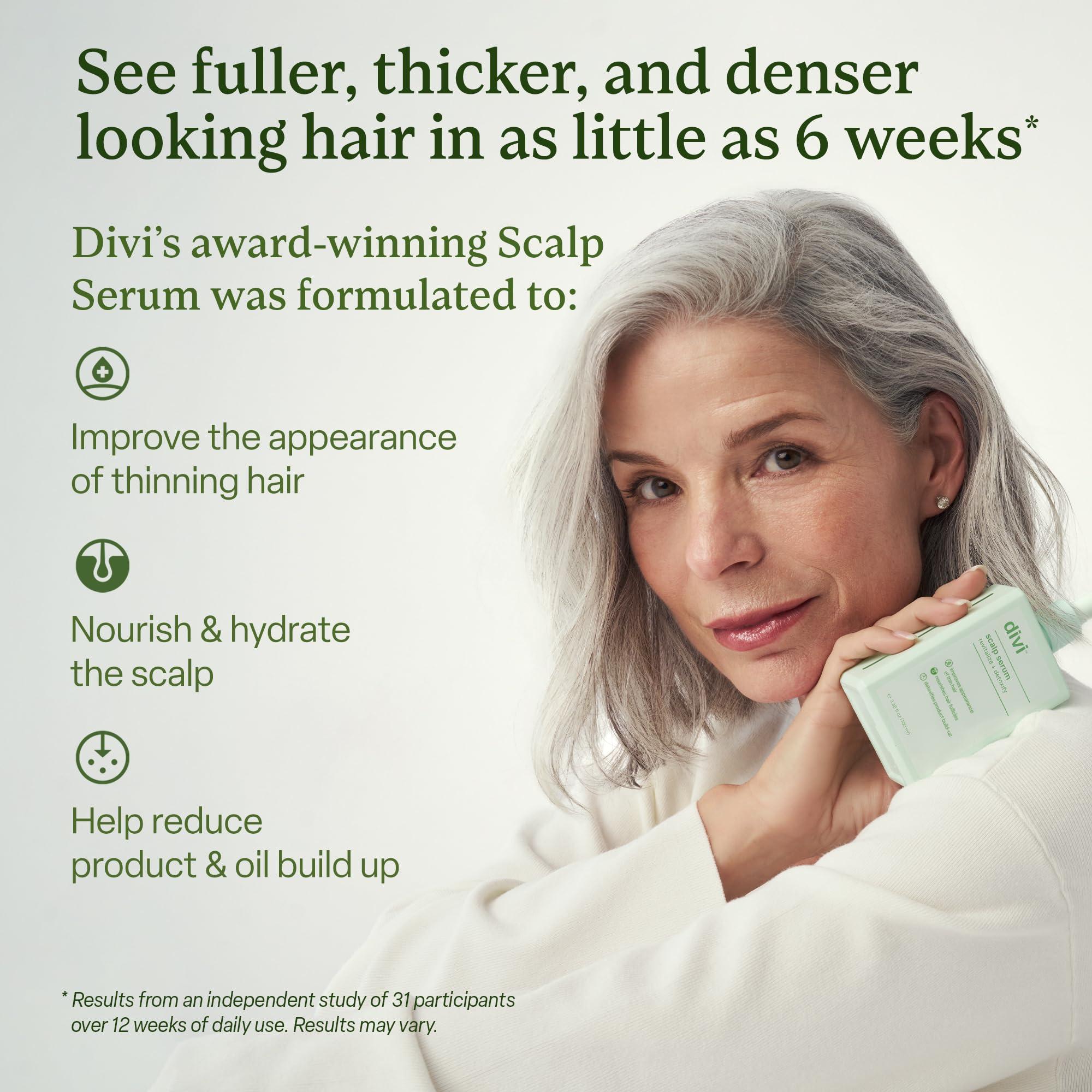 divi Divi Scalp Serum for Thinning Hair, 30ml Clinically Tested, Nourishing Formula with Amino Acids, Caffeine & Rosemary Oil Promotes Healthy Scalp & Fuller-Looking Hair, Reduces Oil & Product Buildup