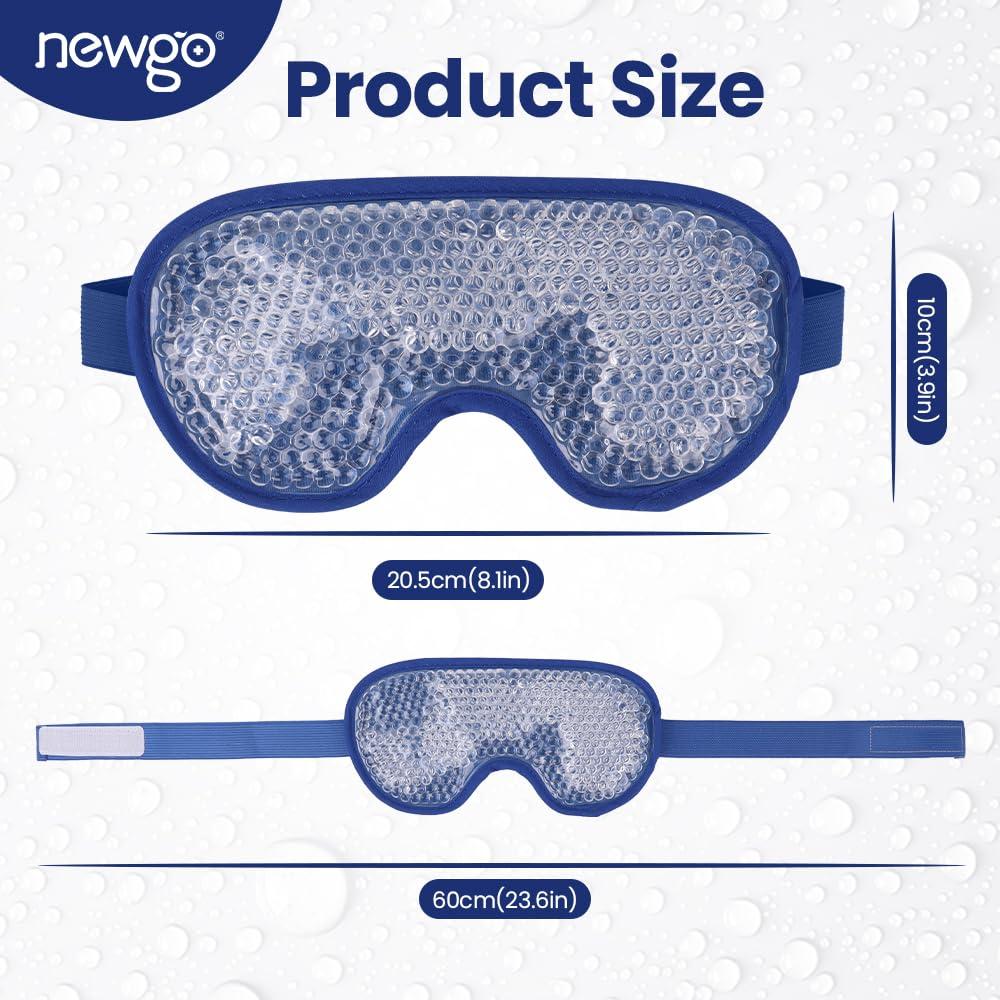 NEWGO NEWGO Cooling Eye Mask Cold Eye Mask for Dry Eyes, Gel Eye Mask Ice Eye Mask Frozen Reusable Eye Ice Pack Cold Eye Compress for Eye Surgery, Skin Care - Navy Blue
