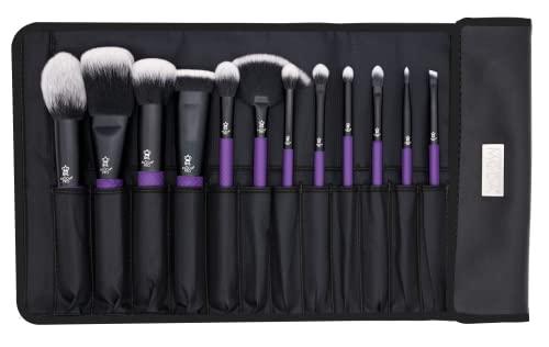 MODA MODA Pro Full Face 13PC Makeup Brush Set with Travel Pouch (Purple)