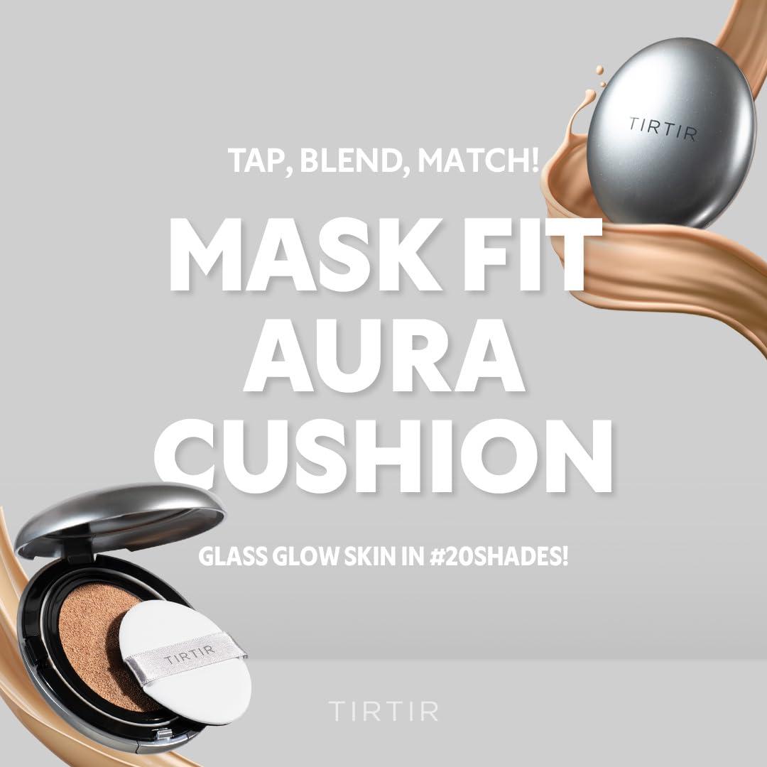 TIRTIR [*Mini Size*] TIRTIR Aura Glow Silver Cushion | Korean Cushion Foundation, (#51N Fudge, 0.15 Fl Oz)