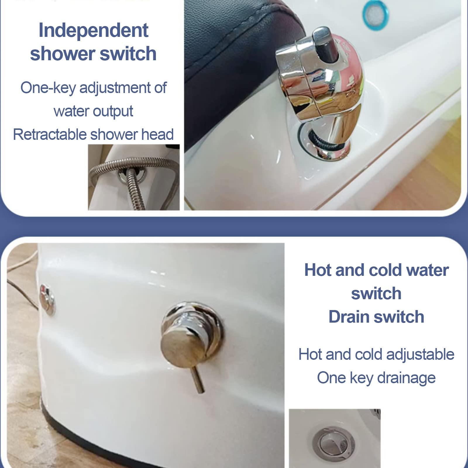 AMEERR Feet Spa Tub Heated Foot Bath Pedicure Foot Spa Home Foot Spa Best Pedicure at Home Spa Treatment Enjoy Hot Water Foot Massager Foot Massager Spa Footbath Barrel (Size : Bath+Pedicure)