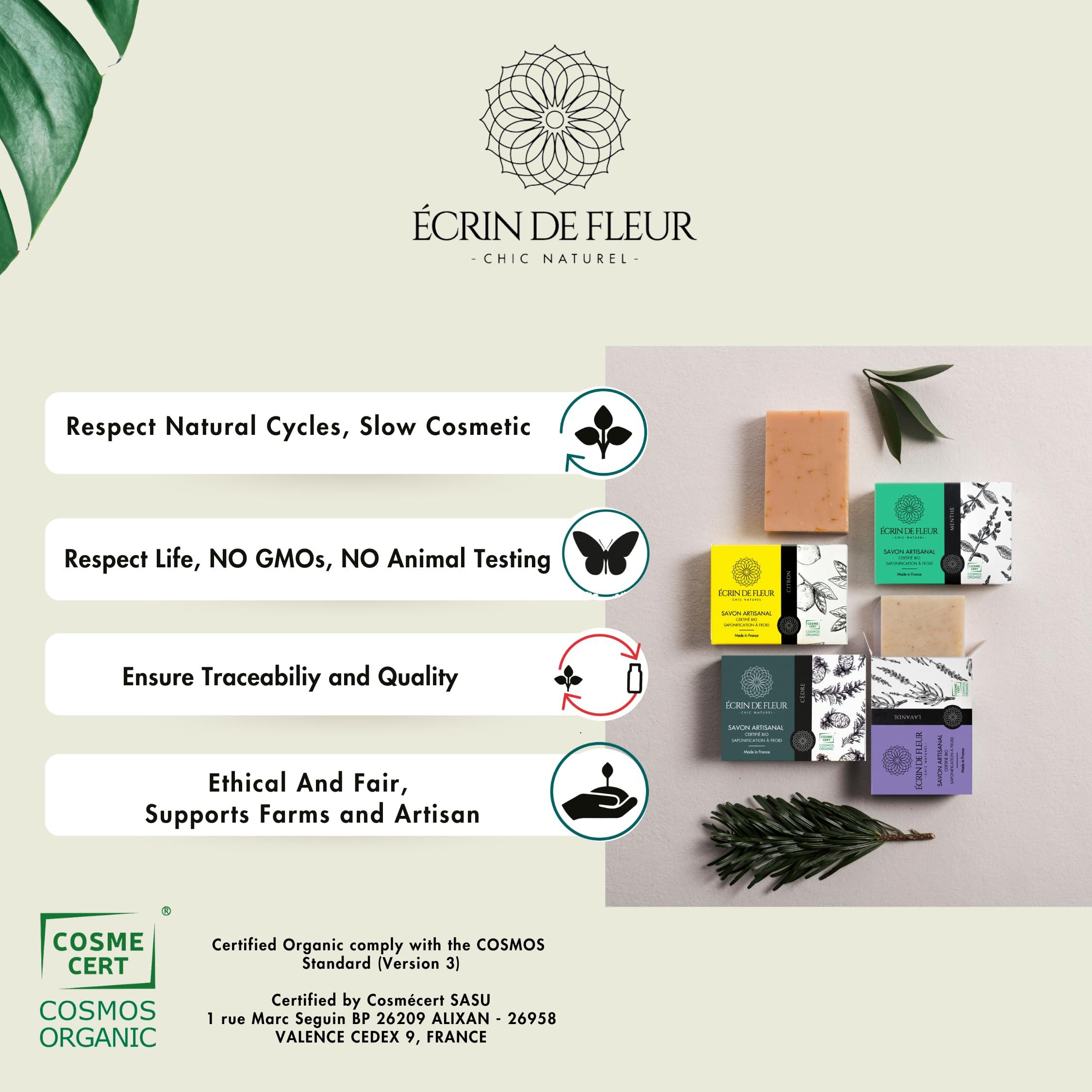 CRIN DE FLEUR CRIN DE FLEUR - Aloe Vera & Nettle Soap Bar - French Artisan Soap Handcrafted in South France, Cold Process, 3.2 oz