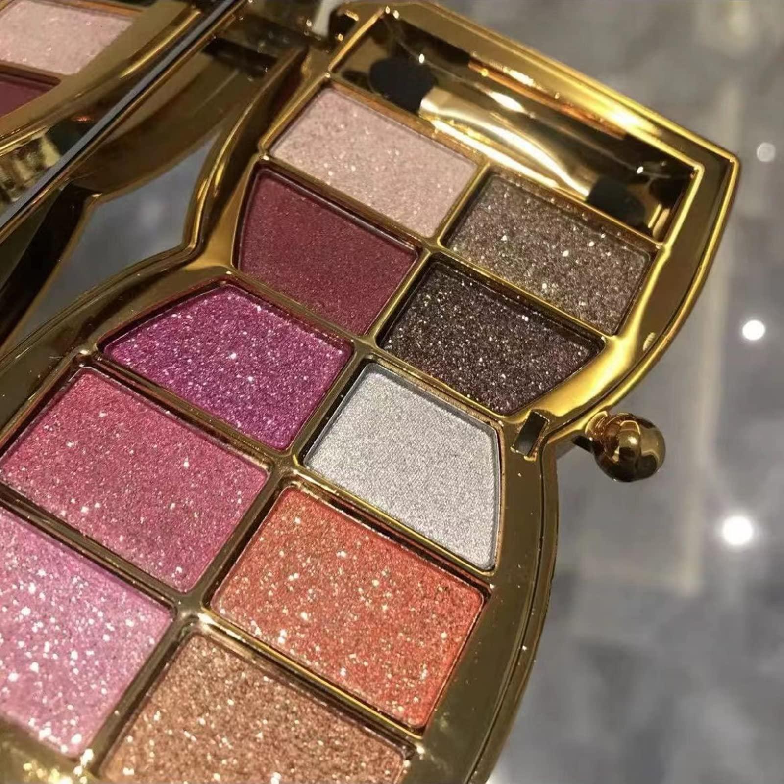 Impeccablery Gold Eye Shadow Eyeshadow Palette Shimmer - 10 Colors Sparkly Eyeshadow Glitter Highly Pigmented Long Lasting Waterproof Sweatproof Professional Nudes Warm Natural Neutral Smoky Cosmetic Eye (#07)