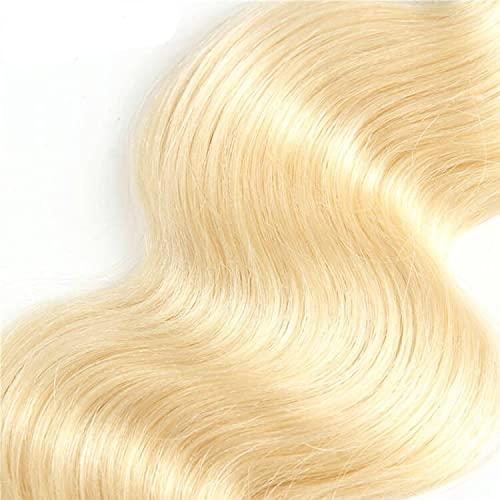 QTHAIR QTHAIR 14A Russian Blonde #613 Transparent Lace Frontal Closure 100% Russian Blonde Human Hair for Female (14\", 613 Body Wave Closure) 613 Blonde Closure