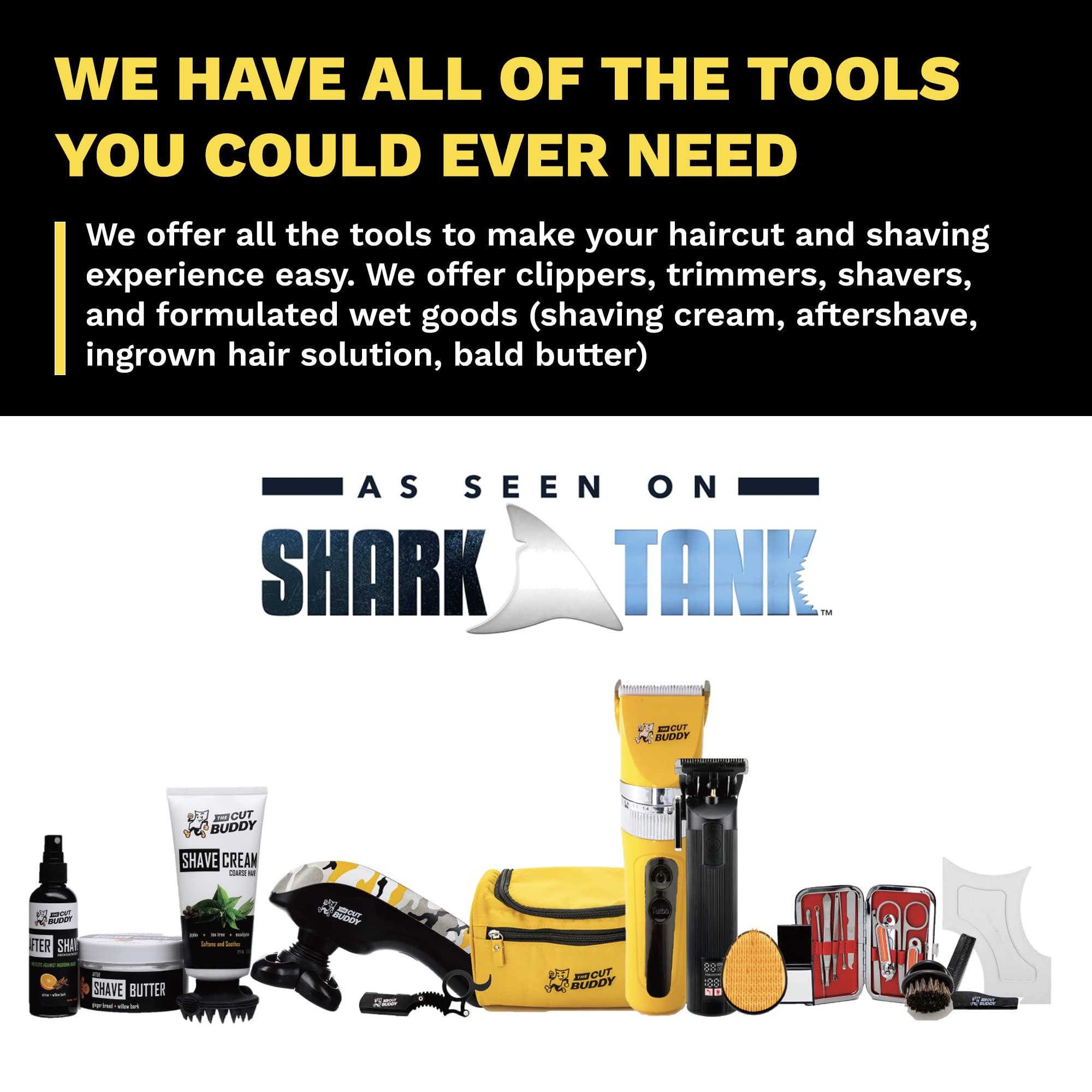 The Cut Buddy White Speed Tracer Barber Pencil 4 Pack + Sharpener, Outline Beard Before Trimming for Shaping Tools, Guides, Hair Trimmer, & Shaver, Cut Buddy