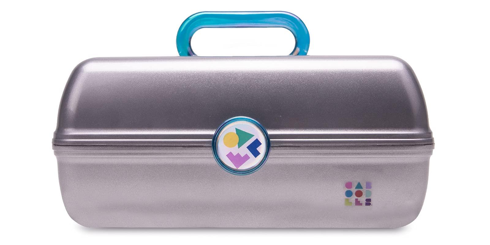 Caboodles Caboodles On-The-Go Girl Makeup Box, Grey - Doodle Edition, Hard Plastic Makeup Organizer Box, Built-In Mirror, Secure Latch for Safe Travel, Spacious Storage for Large Items