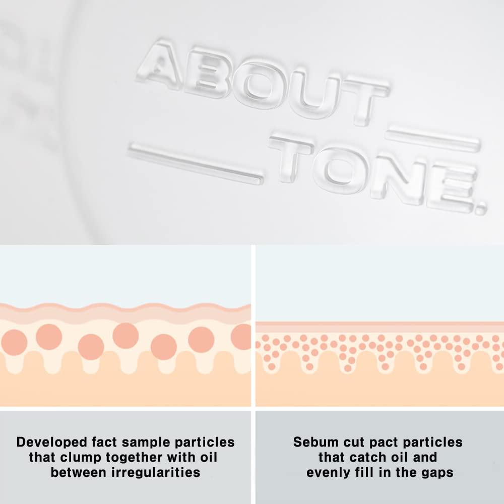 ABOUT TONE [ABOUT TONE] Blur Powder Pact (04 TAN) + Sebum Cut Powder Pact BUNDLE SET/Pressed Powder Pact with Mirror and Puff, Face Makeup Setting Powder, Finishing Powder with Sebum Control, Vegan