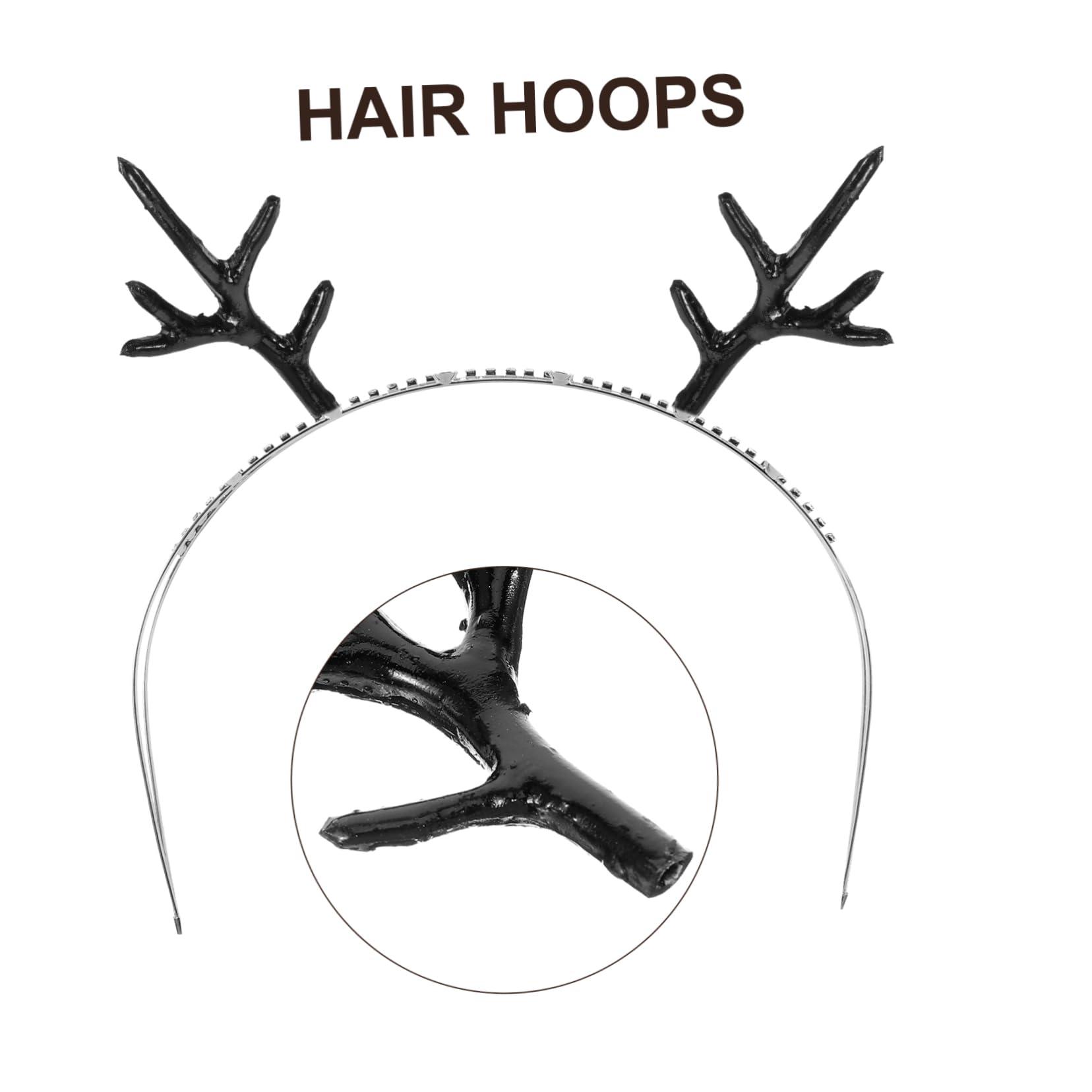 WRITWAA WRITWAA Realistic Deer Horn Plastic Headband Set Diy Deer Antlers for Christmas Halloween Unique Antler Headpiece