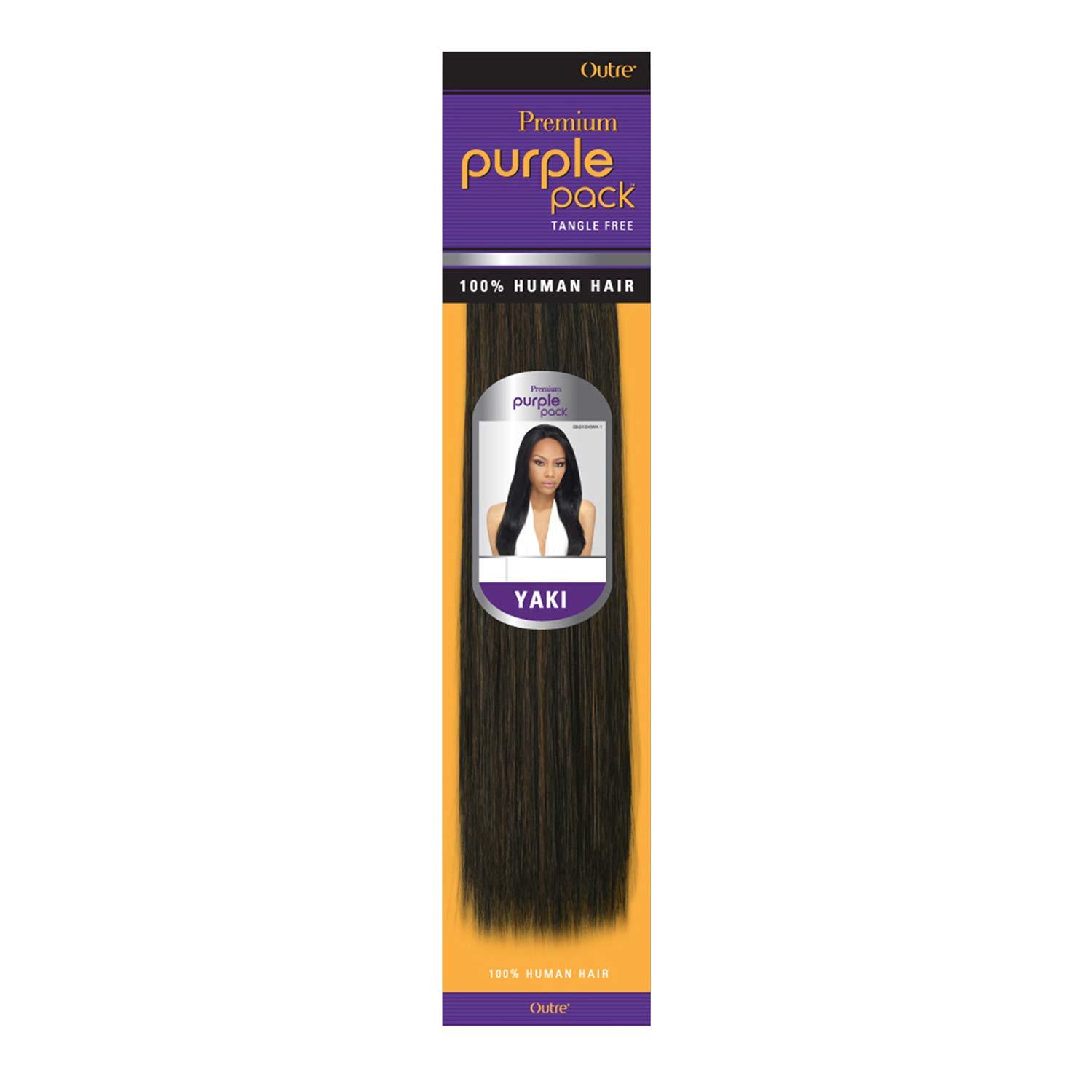 Purple Pack Outre Human Hair Weave Premium Purple Pack Yaki (10 Inch (Pack of 2), 4)