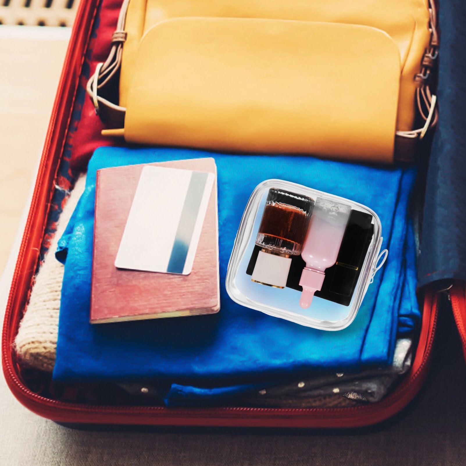 Baluue Baluue Clear Makeup Bags with Zipper, 5\" Travel Cosmetic Bag TSA Approved Square Cosmetic Bag, Clear Makeup Bags Waterproof Pouches Portable Storage Bags for Make Up Toiletry