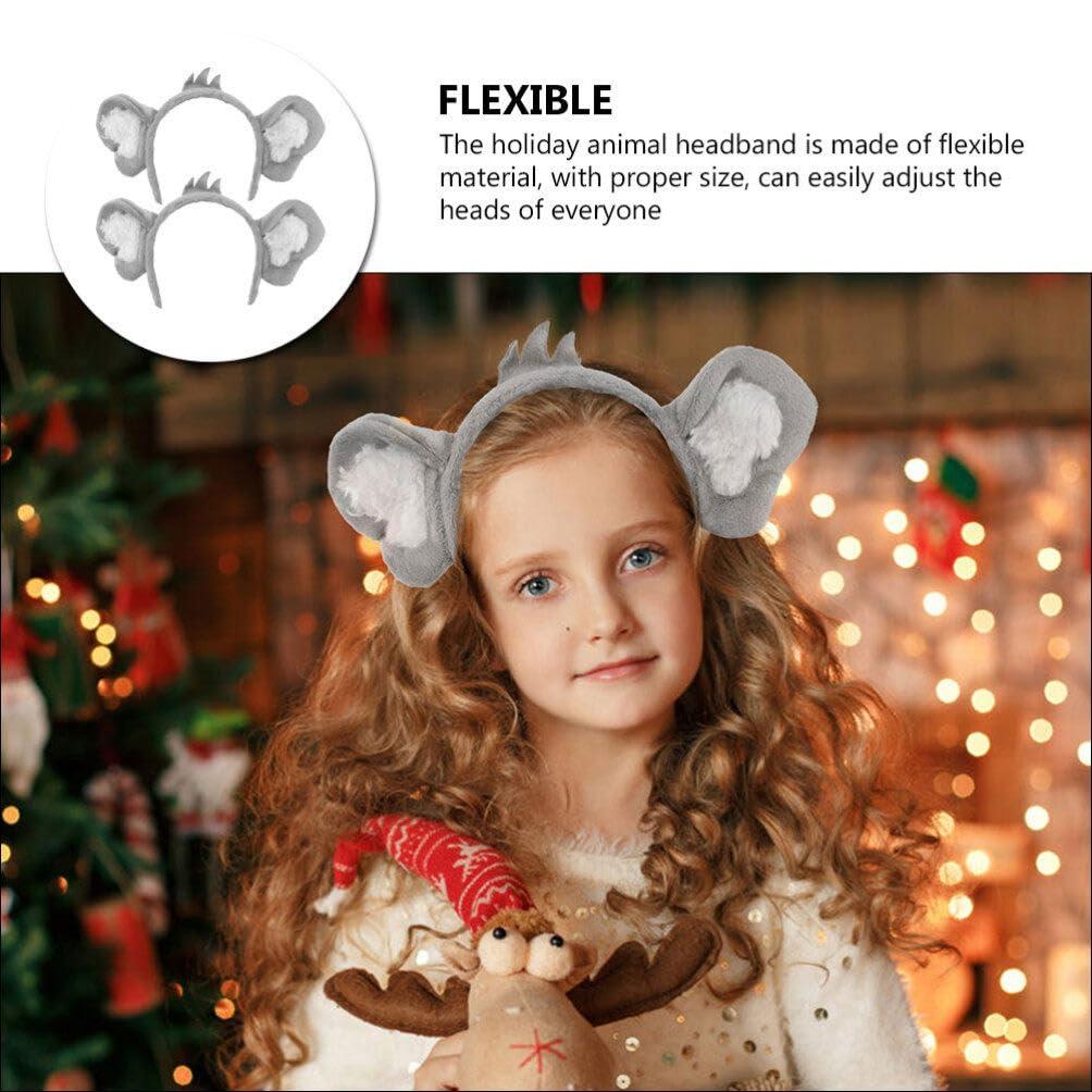 MAGICLULU MAGICLULU 2pcs Koala Ear Headband Cartoon Koala Headband Furry Animal Headbands Cute Koala Hair Hoop for Party Cosplay