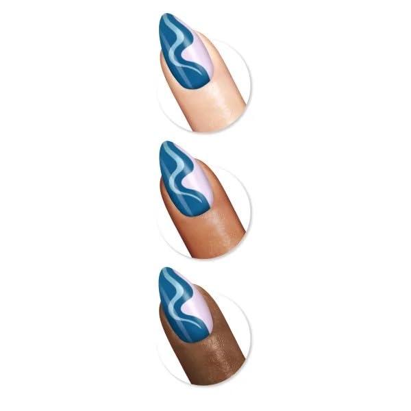 Sally Hansen Sally Hansen Salon Effects Perfect Manicure Nail Stickers, AL251 Ride The Wave, Almond Nails, 24ct