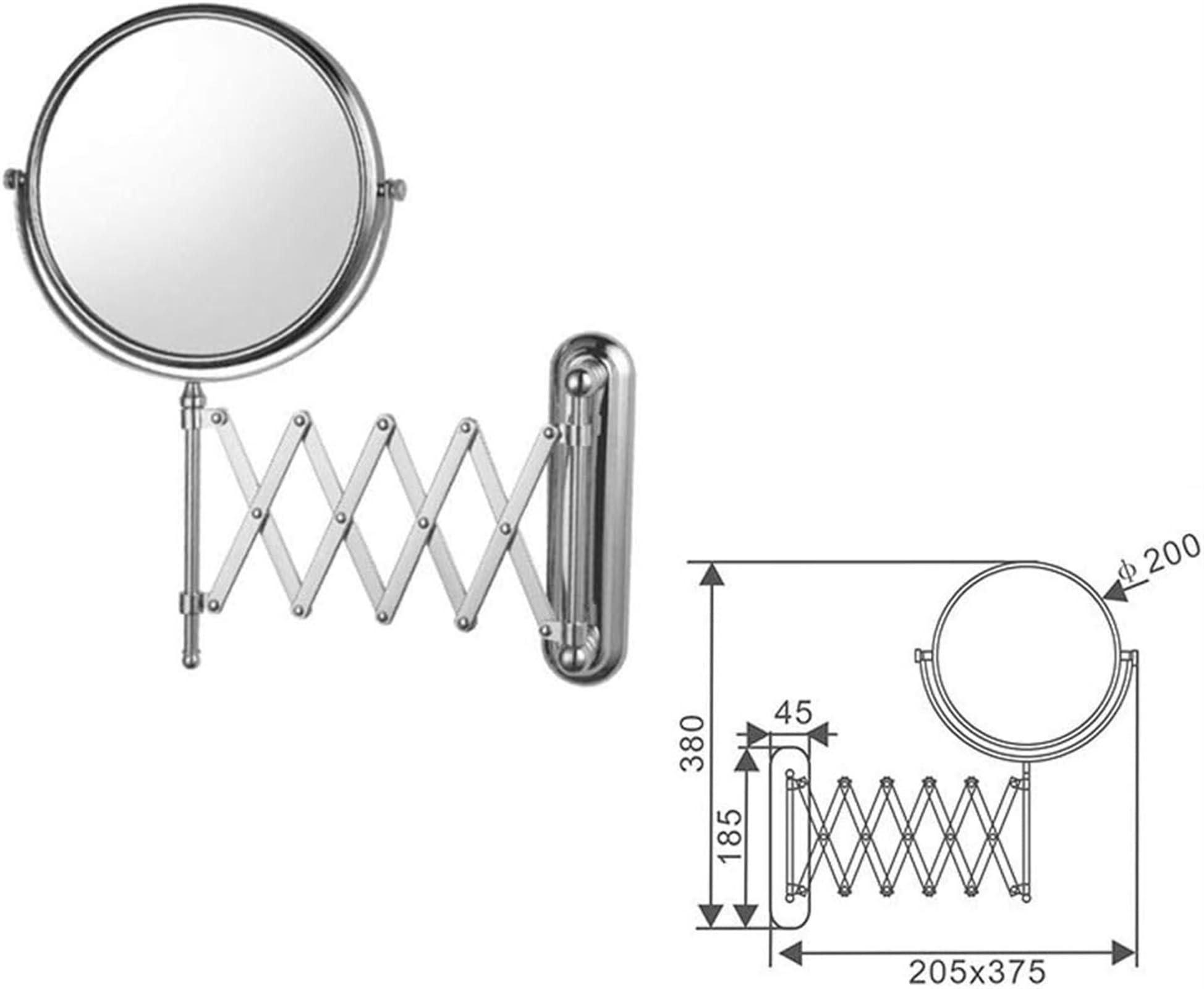BLUPOWHT BLUPOWHT Wall Mounted Shaving Mirror - 360 Swivel Rotating Head, Vanity Mirror with 1x and 5X Magnification
